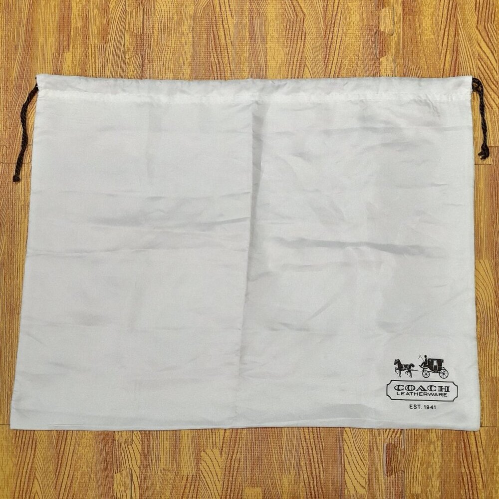 Coach Dust Bag White with Brown Satin 19x15